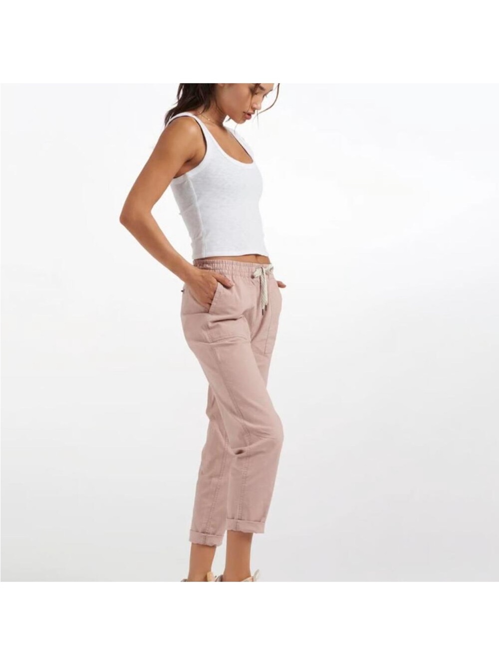 Vuori Women's Drawstring Rip-Stop Pants Dogwood Pink, Size Medium